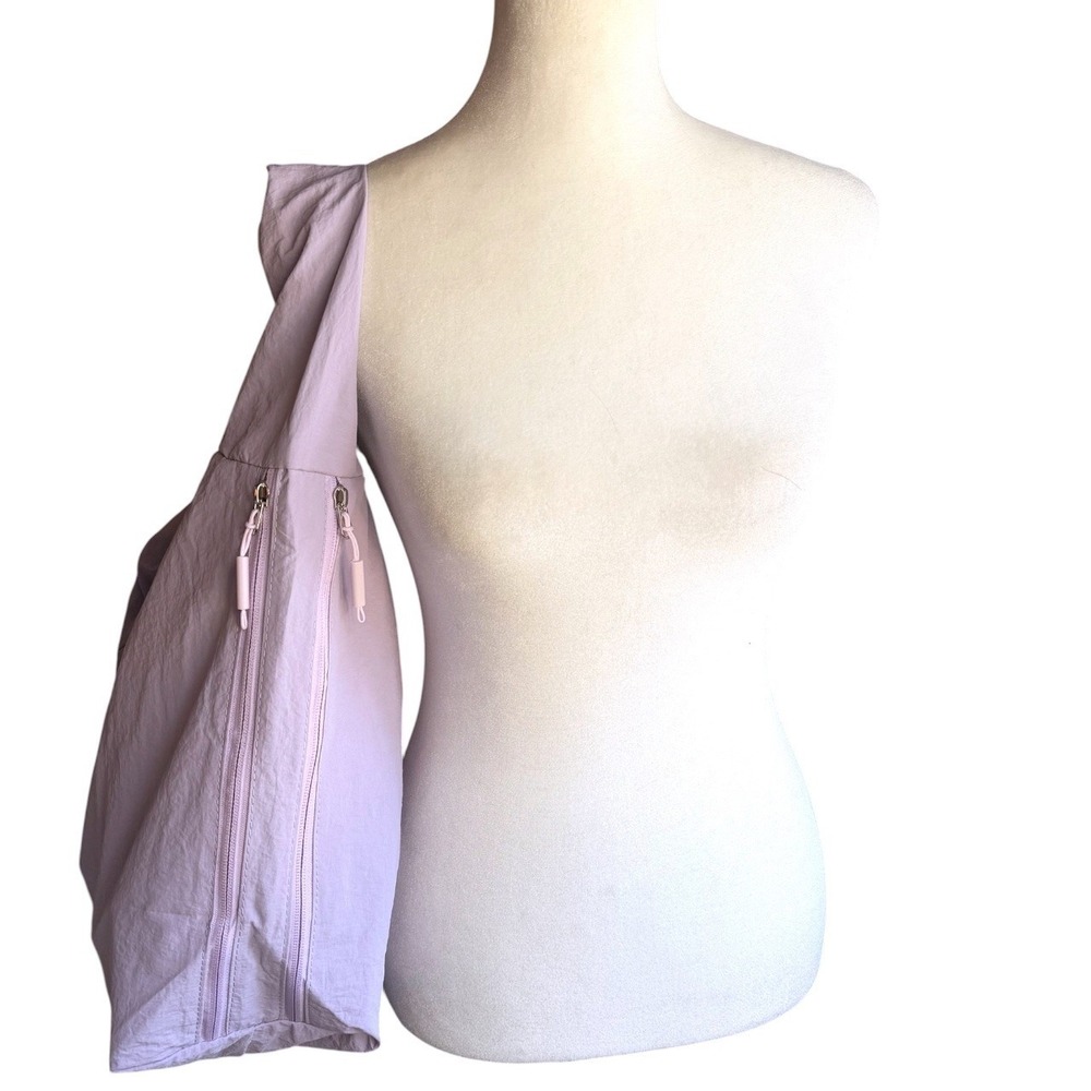 Adorable light pinkish lavender slouchy crescent shoulder bag - large capacity - Picture 2 of 8